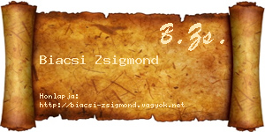 Biacsi Zsigmond névjegykártya